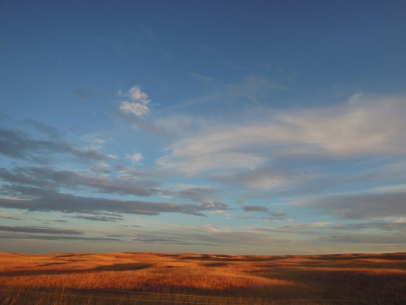 The Nebraska sandhills at sunset.