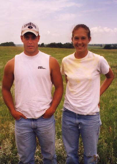 Our 1999 High School Interns, Jeremy Miller and Kim Bontrager.  Jeremy is now a local farmer and Kim is a high school biology teacher.