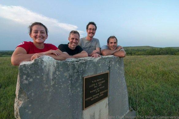Our Nebraska crew in Kansas.  From left: Jasmine Cutter, Chris Helzer, Dillon Blankenship, and Nelson Winkel.