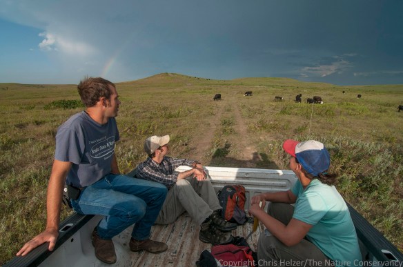 Nelson and the Hubbard Fellows enjoy a rainbow over the prairie.