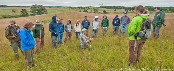 Bill again, talking to a tour group - with the Nachusa Grasslands in the background.